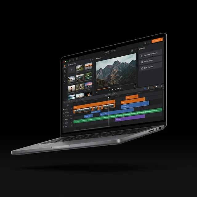 Vid Bolt Video Editor — multi-track timeline with AI-assisted editing tools