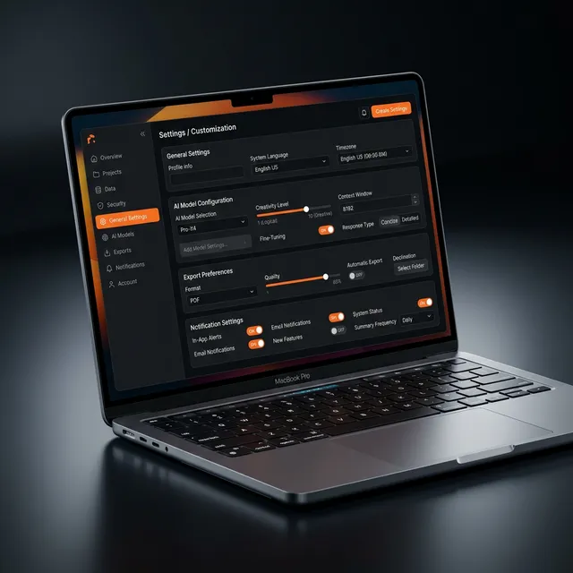 Vid Bolt Settings — fully customizable AI and export preferences